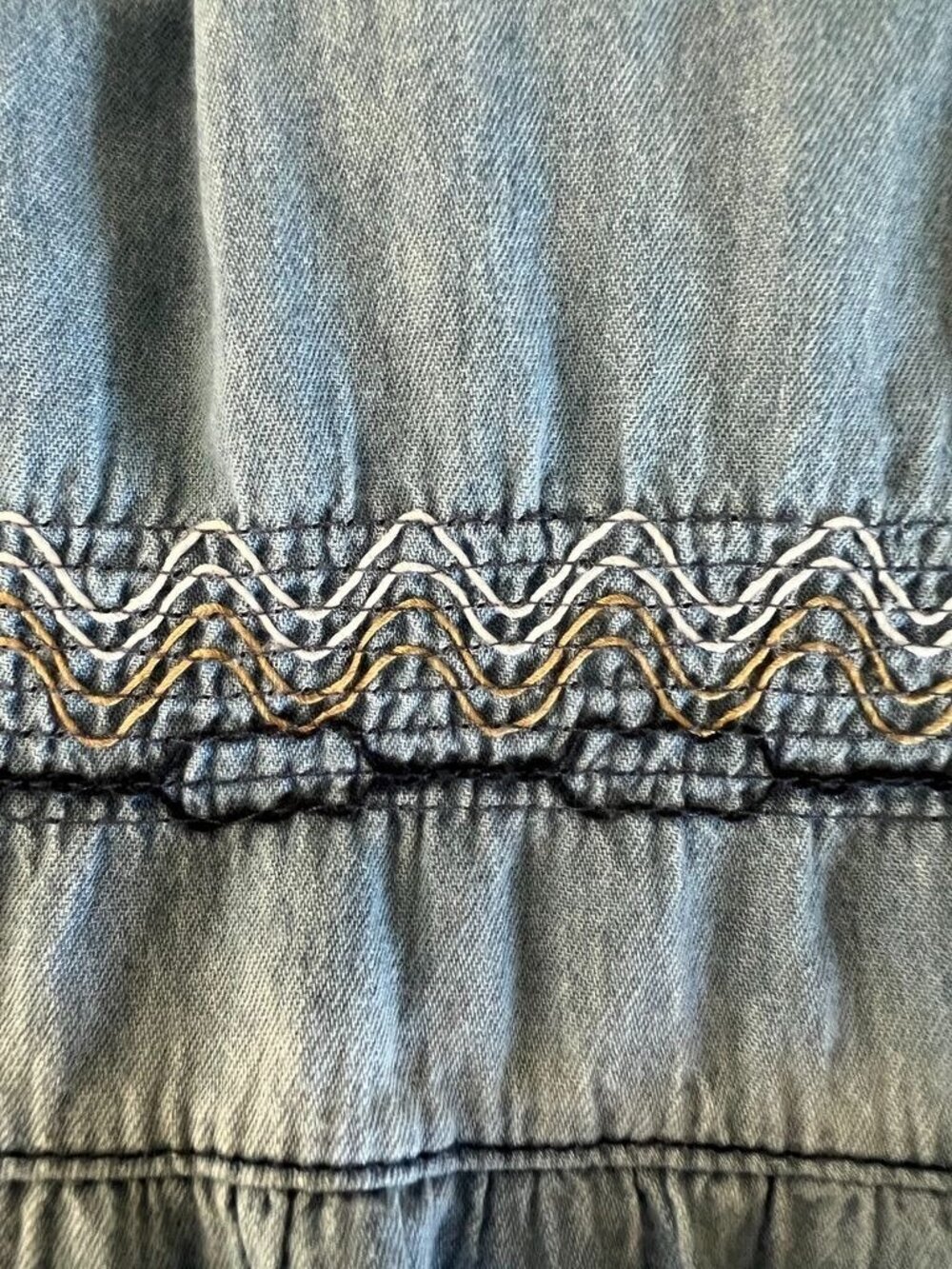 Boho Indigo Lace Womens Sz S Broomstick Maxi Skirt Smocked Tiered Embroidered - Picture 12 of 14
